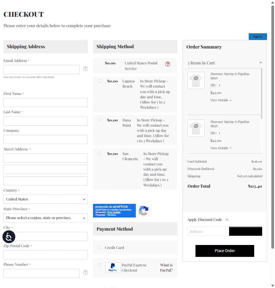 Hobie Surf Shop checkout page showing Hobie Surf Shop discount code box | Screenshot taken by SimplyCodes community member on Dec 7, 2025