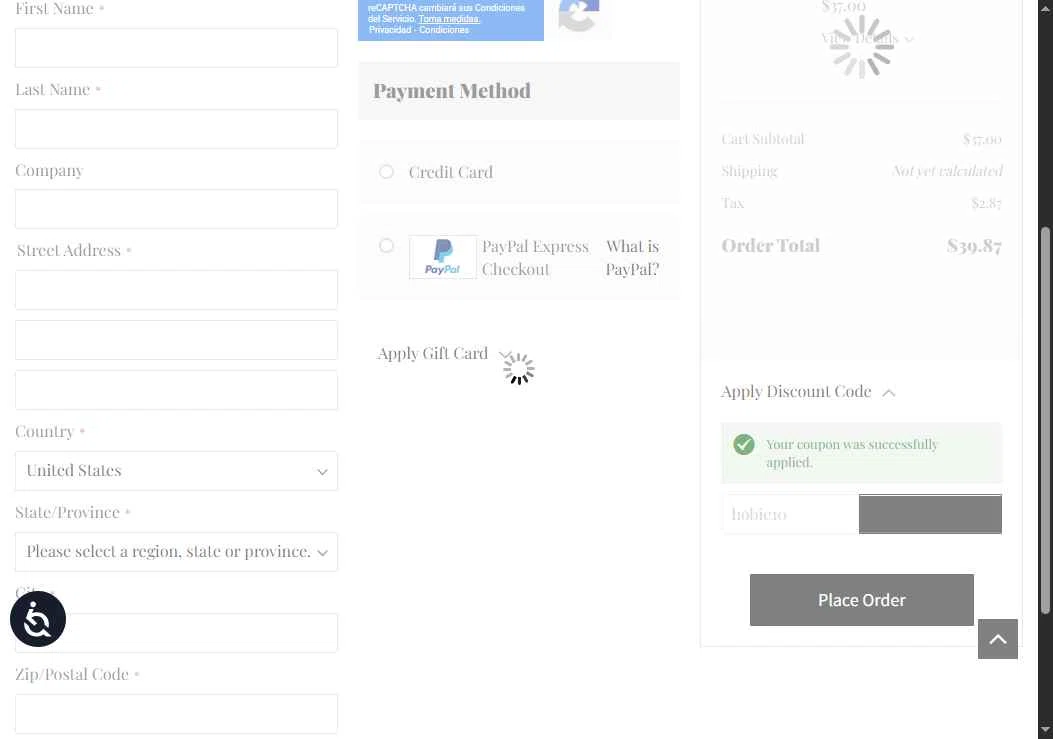 Hobie Surf Shop checkout page showing Hobie Surf Shop discount code box | Screenshot taken by SimplyCodes community member on Jan 5, 2026