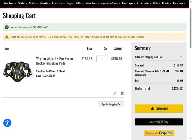 HockeyMonkey checkout page showing HockeyMonkey promo code box | Screenshot taken by SimplyCodes community member on Aug 27, 2025