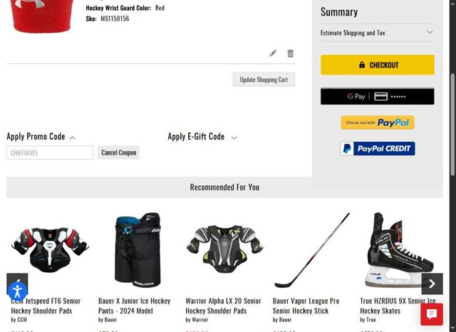 HockeyMonkey checkout page showing HockeyMonkey promo code box | Screenshot taken by SimplyCodes community member on Sep 6, 2025