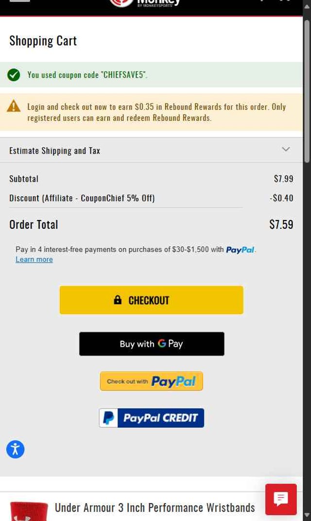 HockeyMonkey checkout page showing HockeyMonkey promo code box | Screenshot taken by SimplyCodes community member on Aug 26, 2025