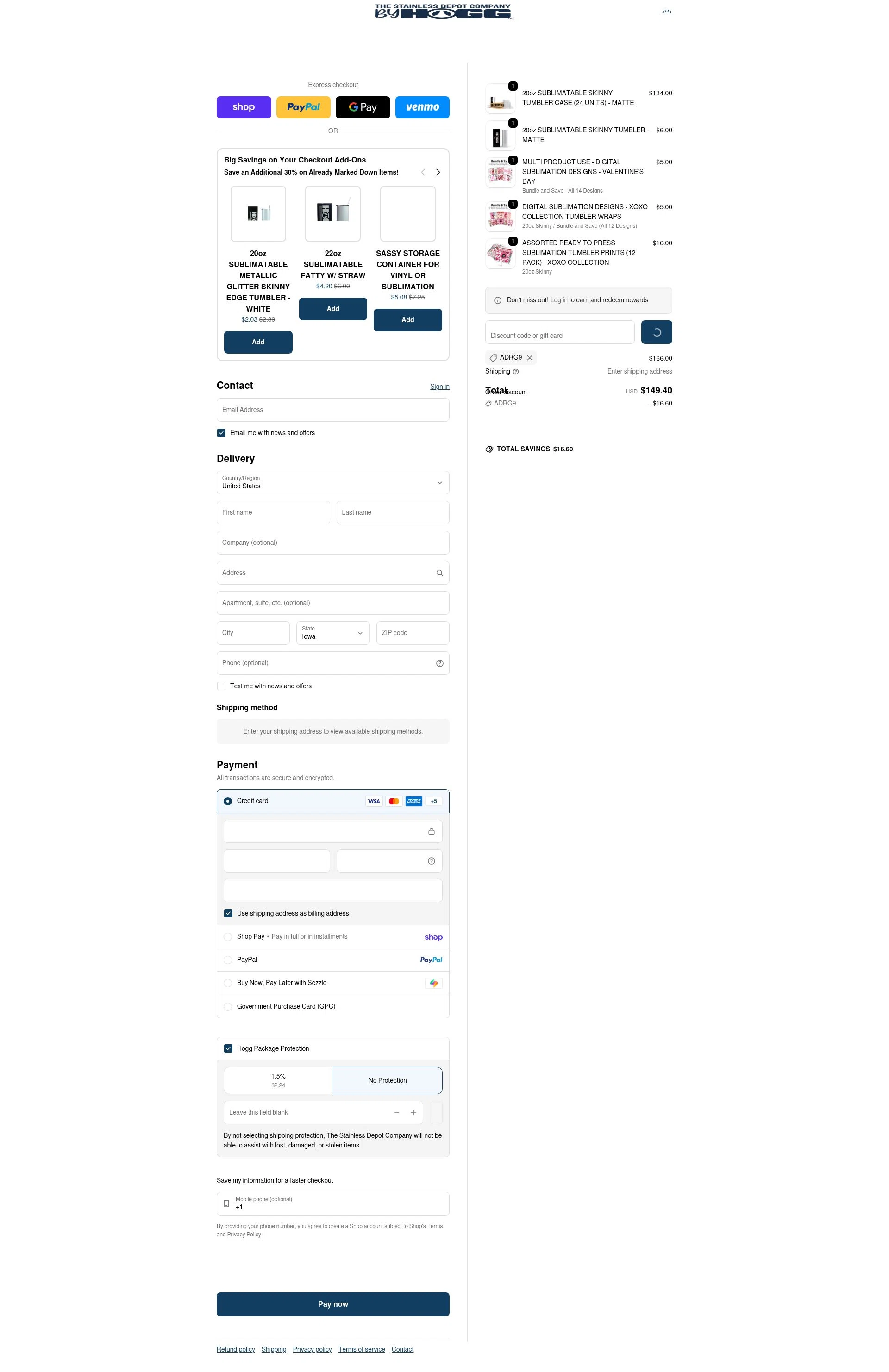 Hogg Outfitters checkout page showing Hogg Outfitters discount code box | Screenshot taken by SimplyCodes community member on Feb 6, 2026