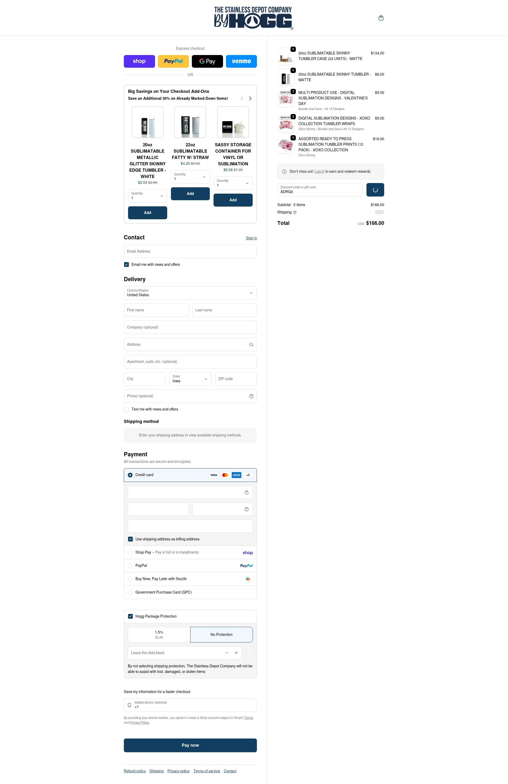 Hogg Outfitters checkout page showing Hogg Outfitters discount code box | Screenshot taken by SimplyCodes community member on Feb 6, 2026