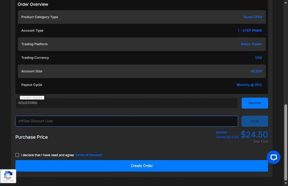 Hola Prime checkout page showing Hola Prime promo code box | Screenshot taken by SimplyCodes community member on Dec 7, 2025