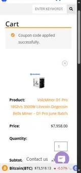 welconmiiii10$ coupon verification screenshot