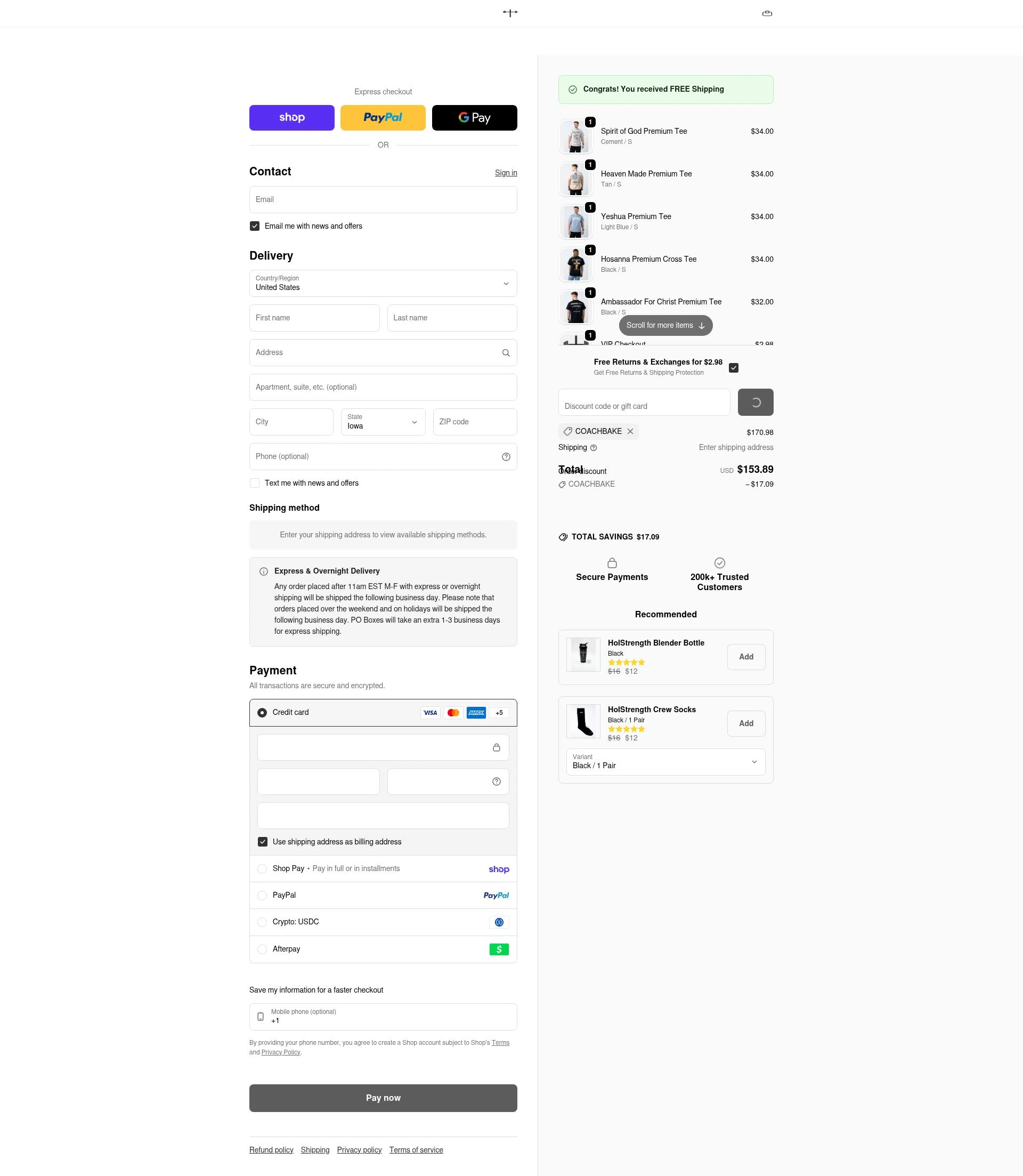 HolStrength checkout page showing HolStrength discount code box | Screenshot taken by SimplyCodes community member on Feb 20, 2026