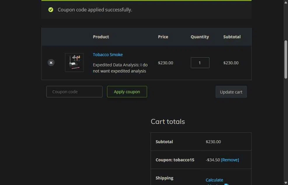 Home Air Check checkout page showing Home Air Check promo code box | Screenshot taken by SimplyCodes community member on Sep 1, 2025
