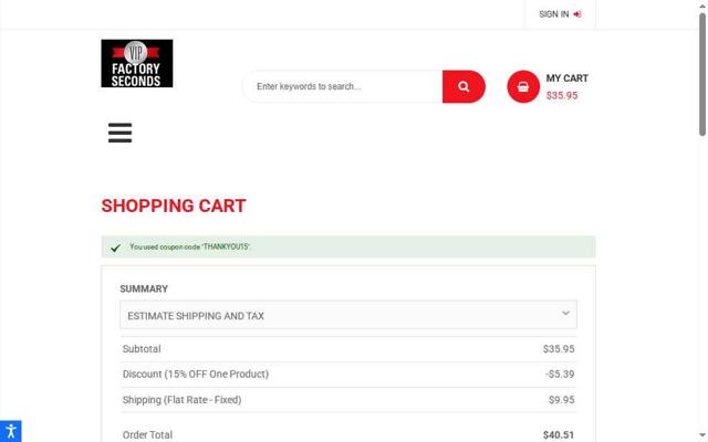 Home and Cook Outlet checkout page showing Home and Cook Outlet promo code box | Screenshot taken by SimplyCodes community member on Jun 27, 2025
