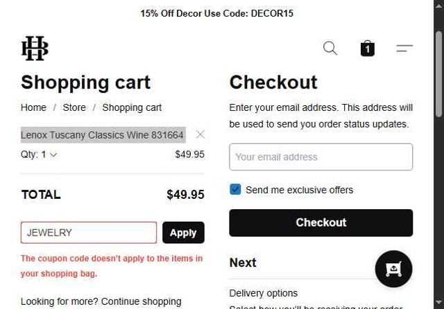 HomeBello checkout page showing HomeBello promo code box | Screenshot taken by SimplyCodes community member on Aug 25, 2025