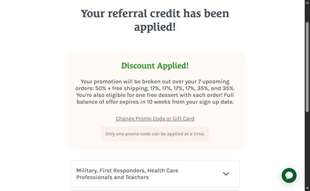 Home Chef checkout page showing Home Chef promo code box | Screenshot taken by SimplyCodes community member on Aug 22, 2025