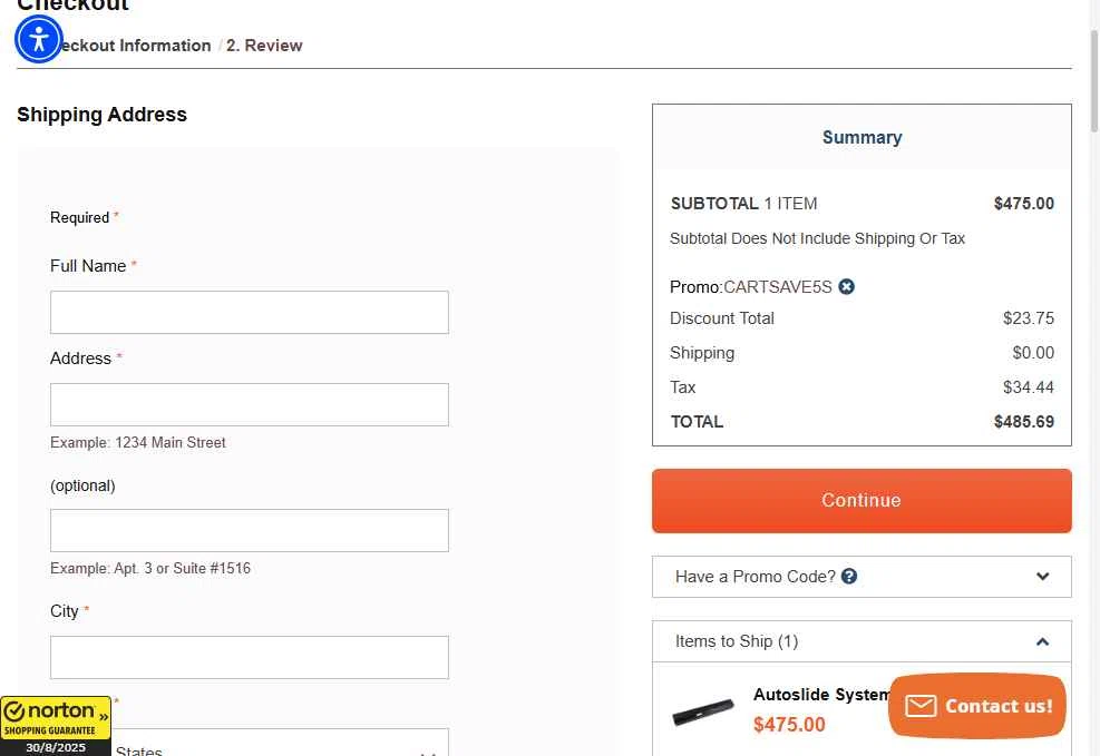 Home Controls checkout page showing Home Controls promo code box | Screenshot taken by SimplyCodes community member on Aug 30, 2025