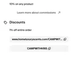 CAMPWITHKRIS coupon verification screenshot