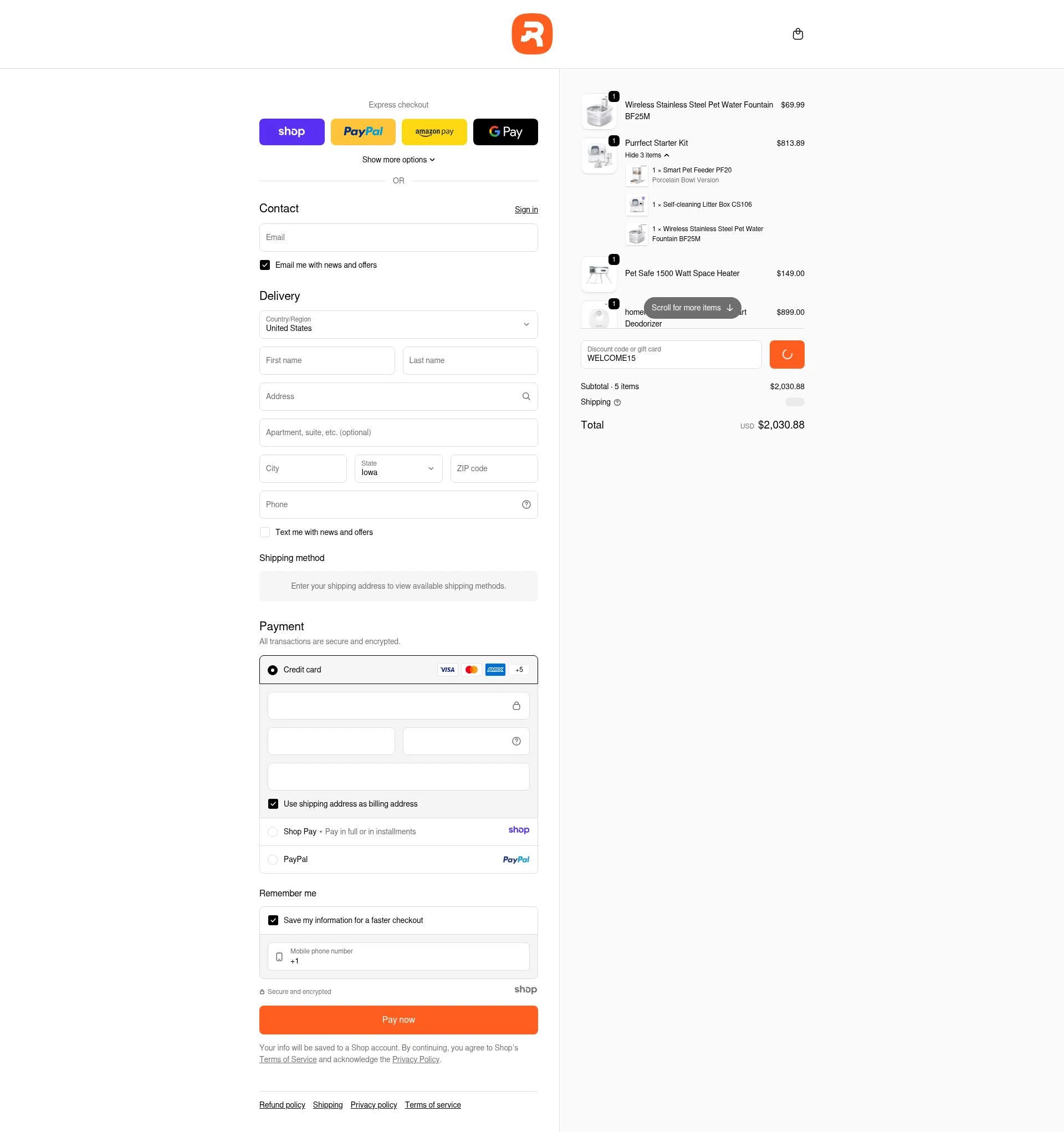 Homerunpet US checkout page showing Homerunpet US promo code box | Screenshot taken by SimplyCodes community member on Jan 2, 2026