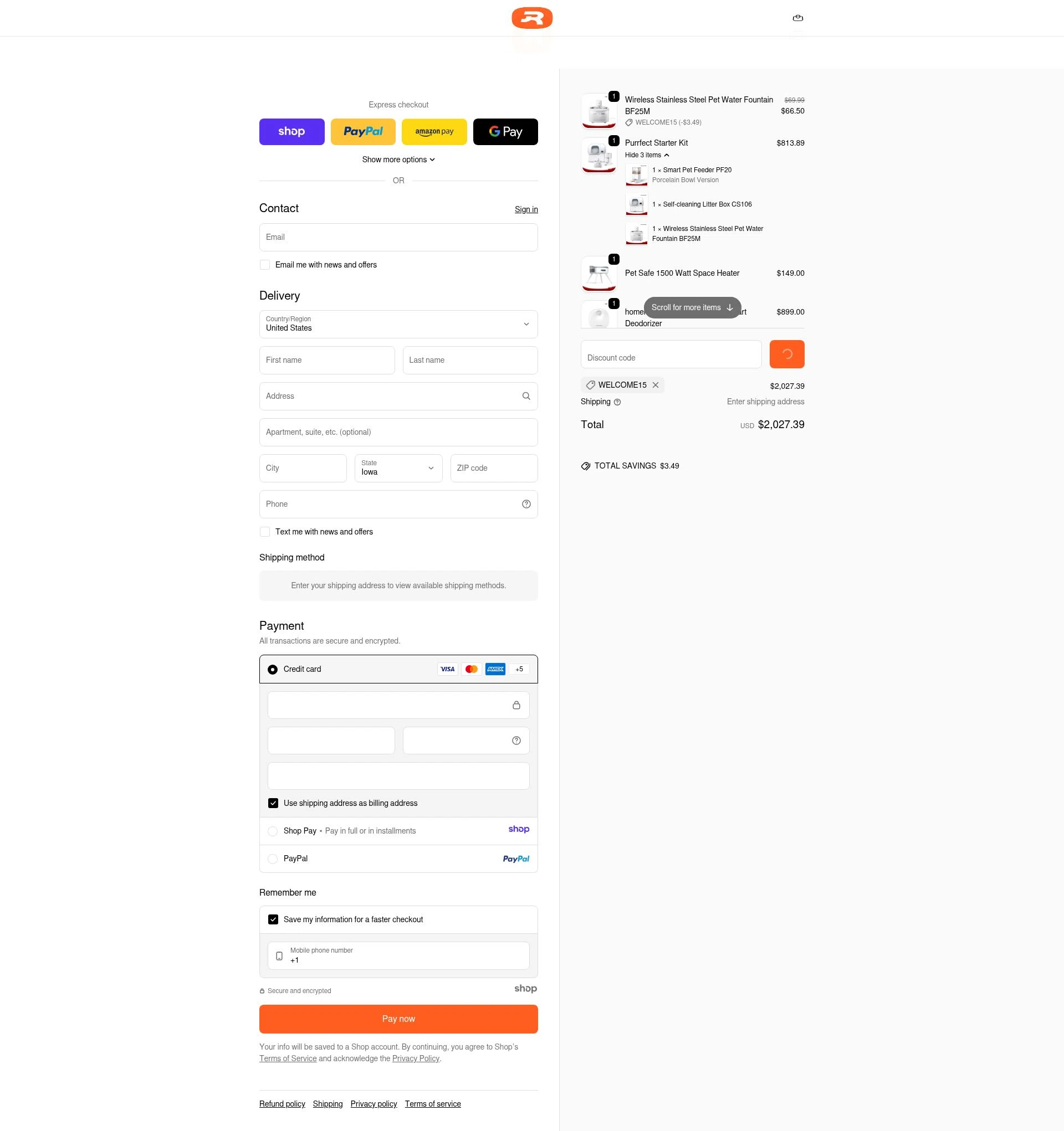 Homerunpet US checkout page showing Homerunpet US promo code box | Screenshot taken by SimplyCodes community member on Dec 23, 2025