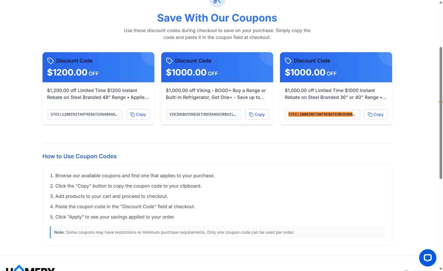 Homery checkout page showing Homery promo code box | Screenshot taken by SimplyCodes community member on Dec 23, 2025