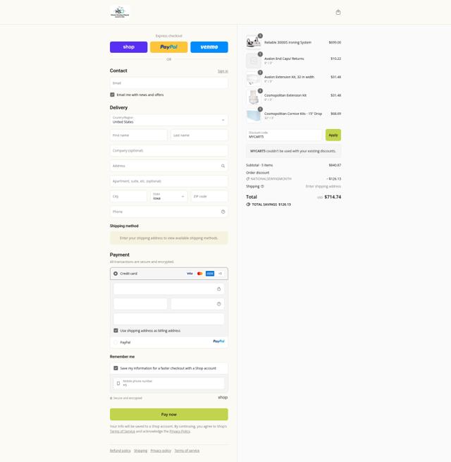 Home Sewing Depot checkout page showing Home Sewing Depot discount code box | Screenshot taken by SimplyCodes community member on Sep 15, 2025
