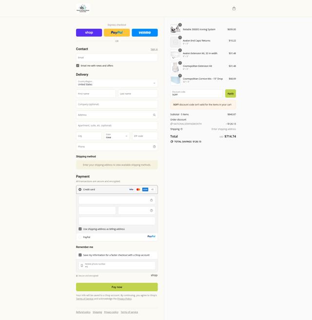 Home Sewing Depot checkout page showing Home Sewing Depot discount code box | Screenshot taken by SimplyCodes community member on Sep 15, 2025