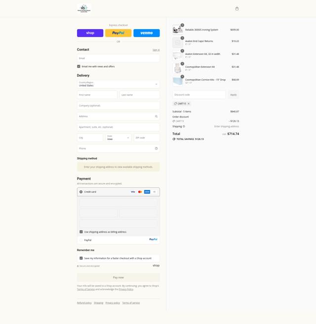 Home Sewing Depot checkout page showing Home Sewing Depot discount code box | Screenshot taken by SimplyCodes community member on Sep 15, 2025