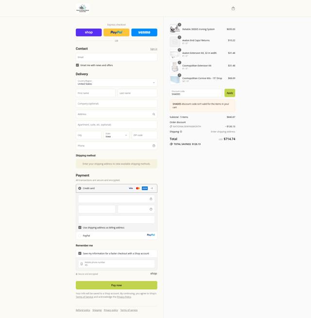 Home Sewing Depot checkout page showing Home Sewing Depot discount code box | Screenshot taken by SimplyCodes community member on Sep 15, 2025