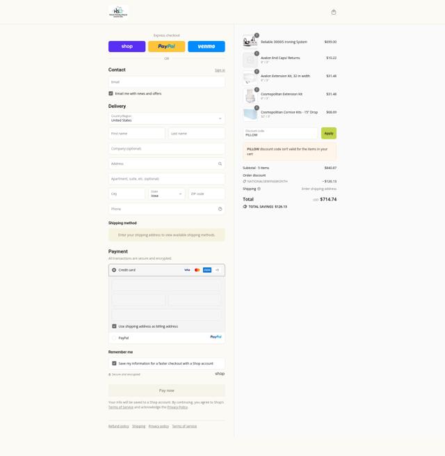 Home Sewing Depot checkout page showing Home Sewing Depot discount code box | Screenshot taken by SimplyCodes community member on Sep 15, 2025