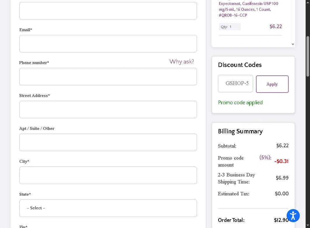 Honest Medical checkout page showing Honest Medical coupon code box | Screenshot taken by SimplyCodes community member on Nov 18, 2025