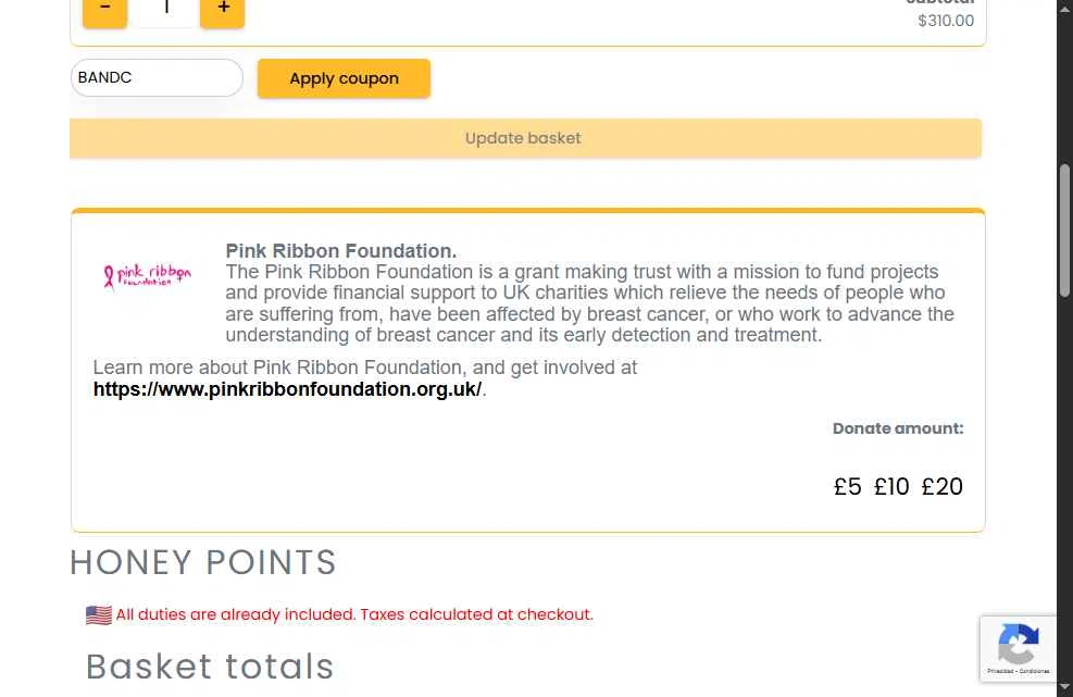 Honey Brothers checkout page showing Honey Brothers discount code box | Screenshot taken by SimplyCodes community member on Oct 27, 2025