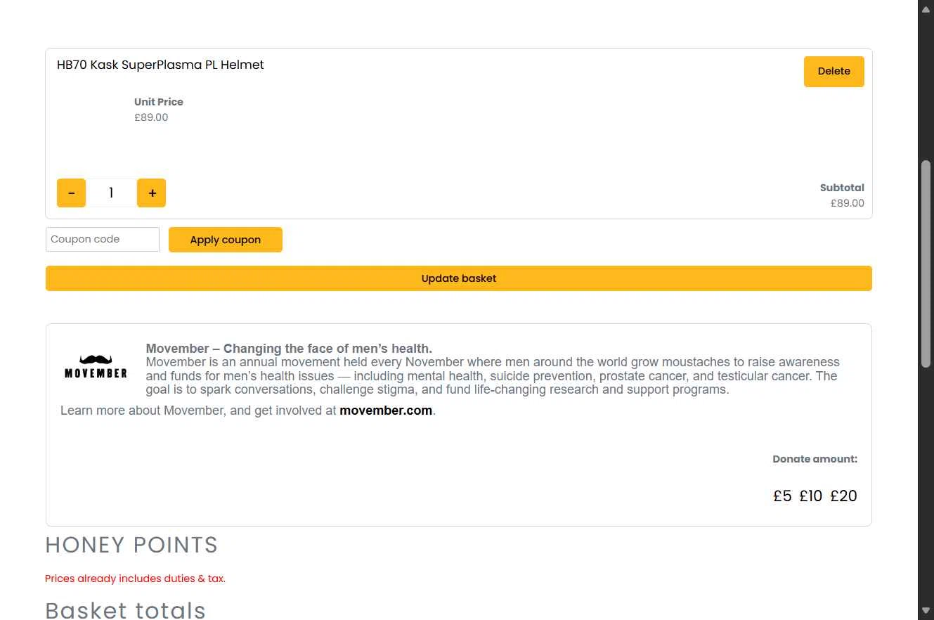 Honey Brothers checkout page showing Honey Brothers discount code box | Screenshot taken by SimplyCodes community member on Jan 13, 2026