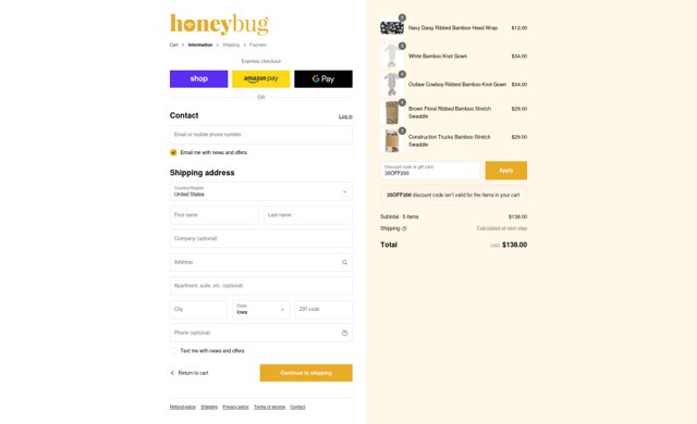 HoneyBug checkout page showing HoneyBug promo code box | Screenshot taken by SimplyCodes community member on Sep 8, 2025