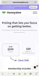 Honeydew Care coupon verification screenshot