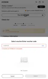 AV5BF130 coupon verification screenshot