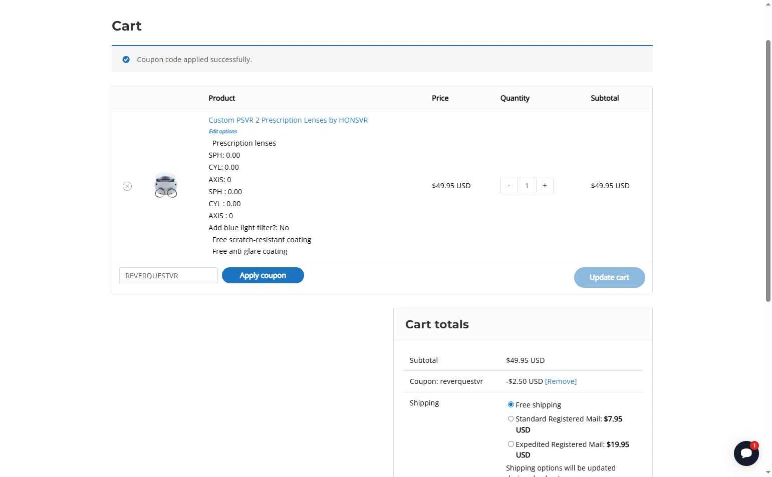 Hons VR checkout page showing Hons VR coupon code box | Screenshot taken by SimplyCodes community member on Sep 22, 2025