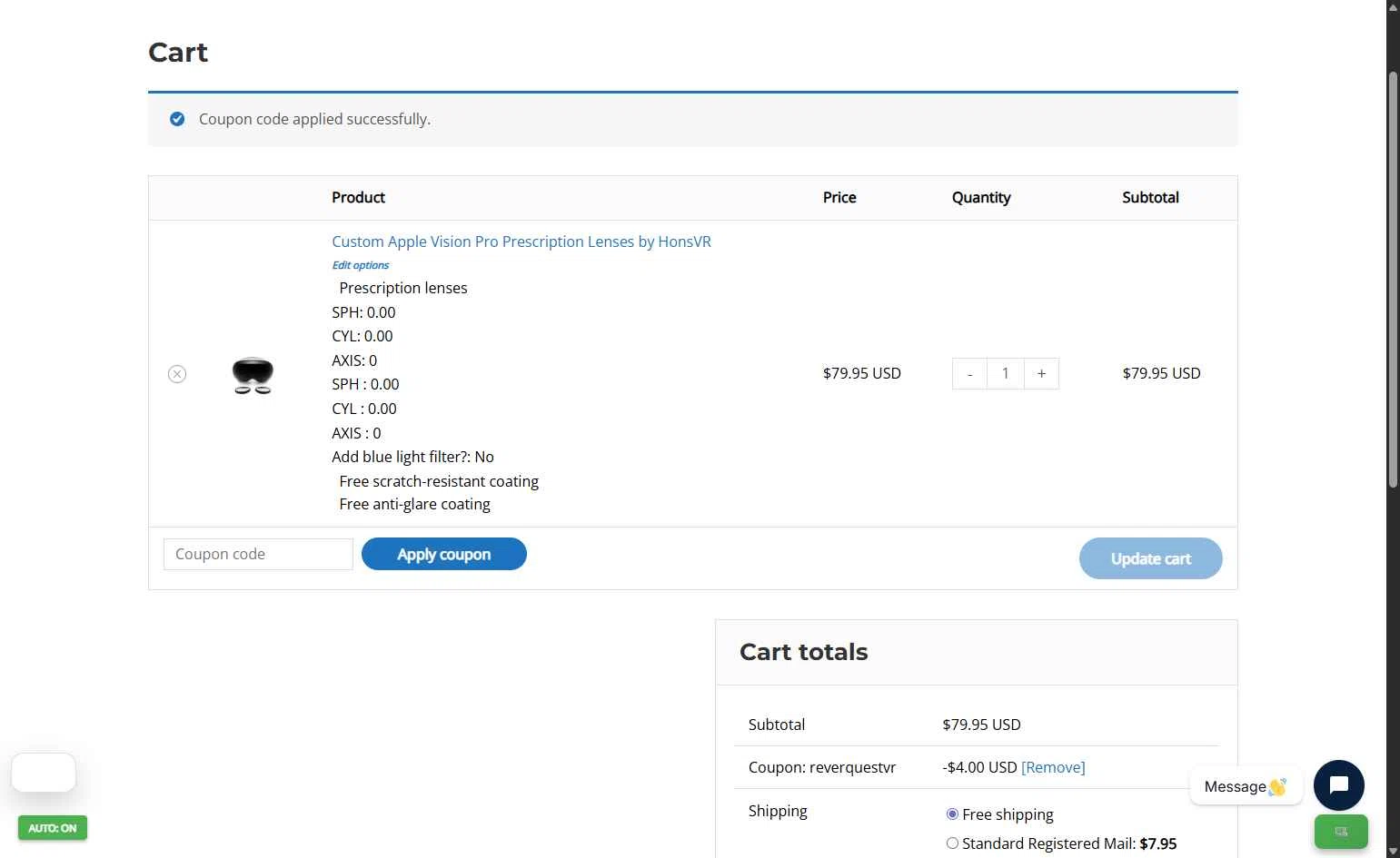 Hons VR checkout page showing Hons VR coupon code box | Screenshot taken by SimplyCodes community member on Jan 24, 2026