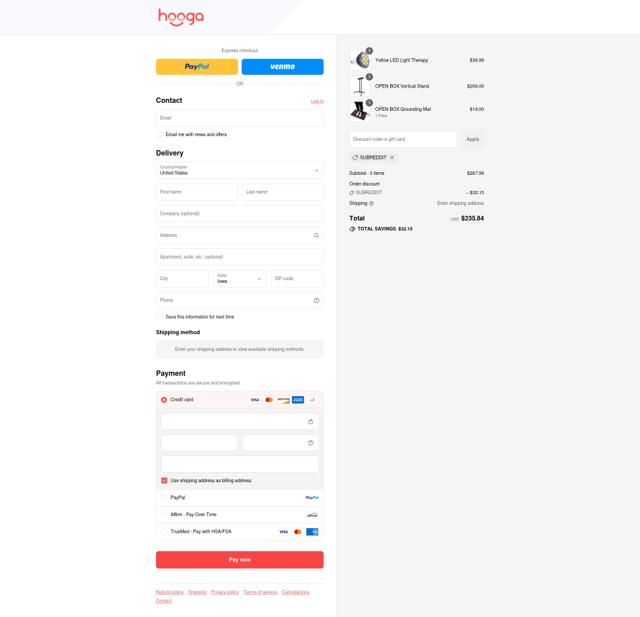 Hooga checkout page showing Hooga discount code box | Screenshot taken by SimplyCodes community member on Sep 7, 2025