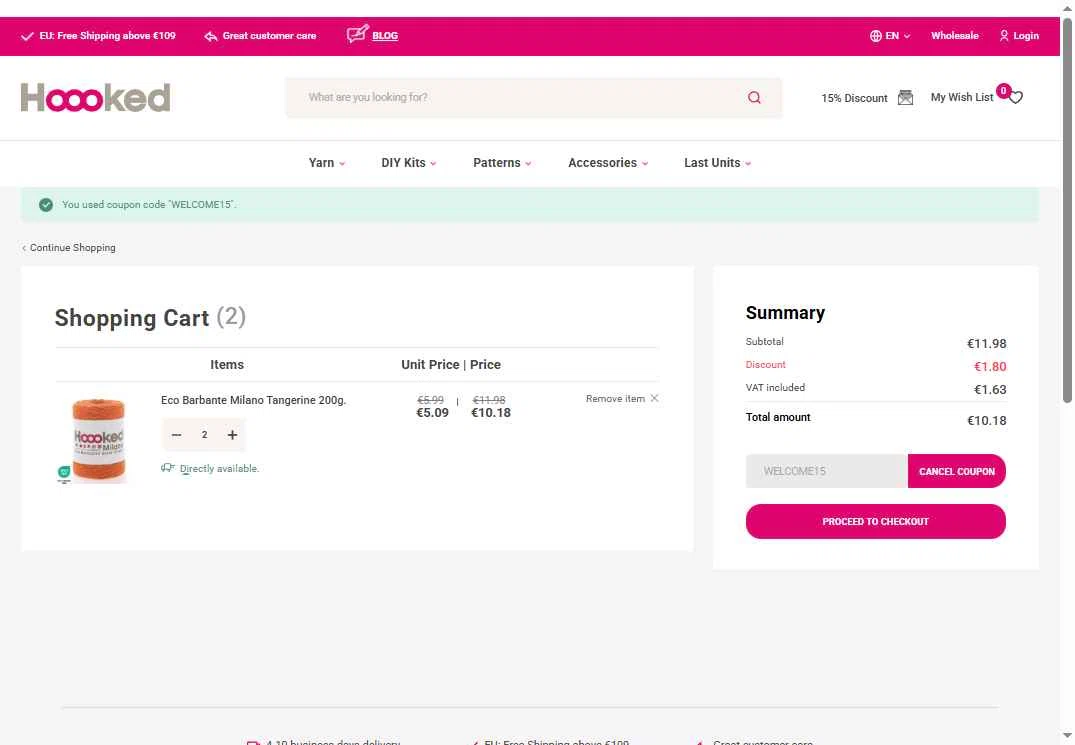 Hoooked checkout page showing Hoooked discount code box | Screenshot taken by SimplyCodes community member on Sep 27, 2025