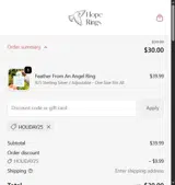 HOLIDAY25 coupon verification screenshot