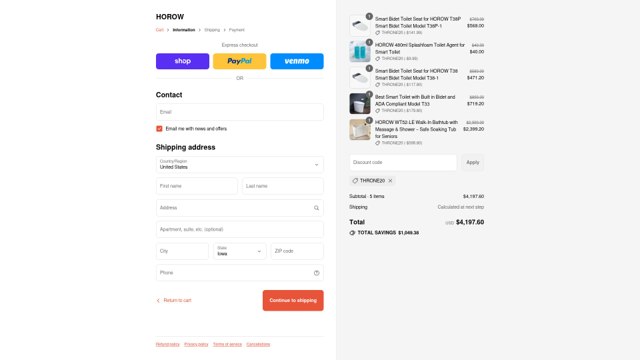 Horow checkout page showing Horow coupon code box | Screenshot taken by SimplyCodes community member on Sep 4, 2025