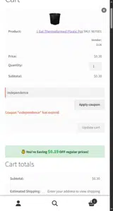 Horticulture Source coupon verification screenshot