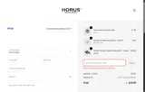 Horus Straps coupon verification screenshot