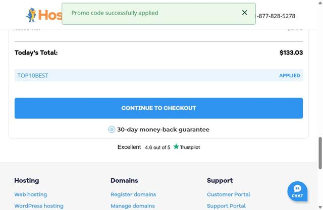 HostGator checkout page showing HostGator promo code box | Screenshot taken by SimplyCodes community member on Sep 12, 2025