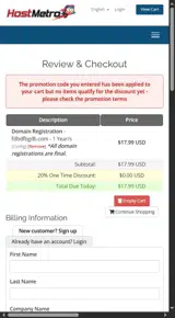 SAVE20 coupon verification screenshot