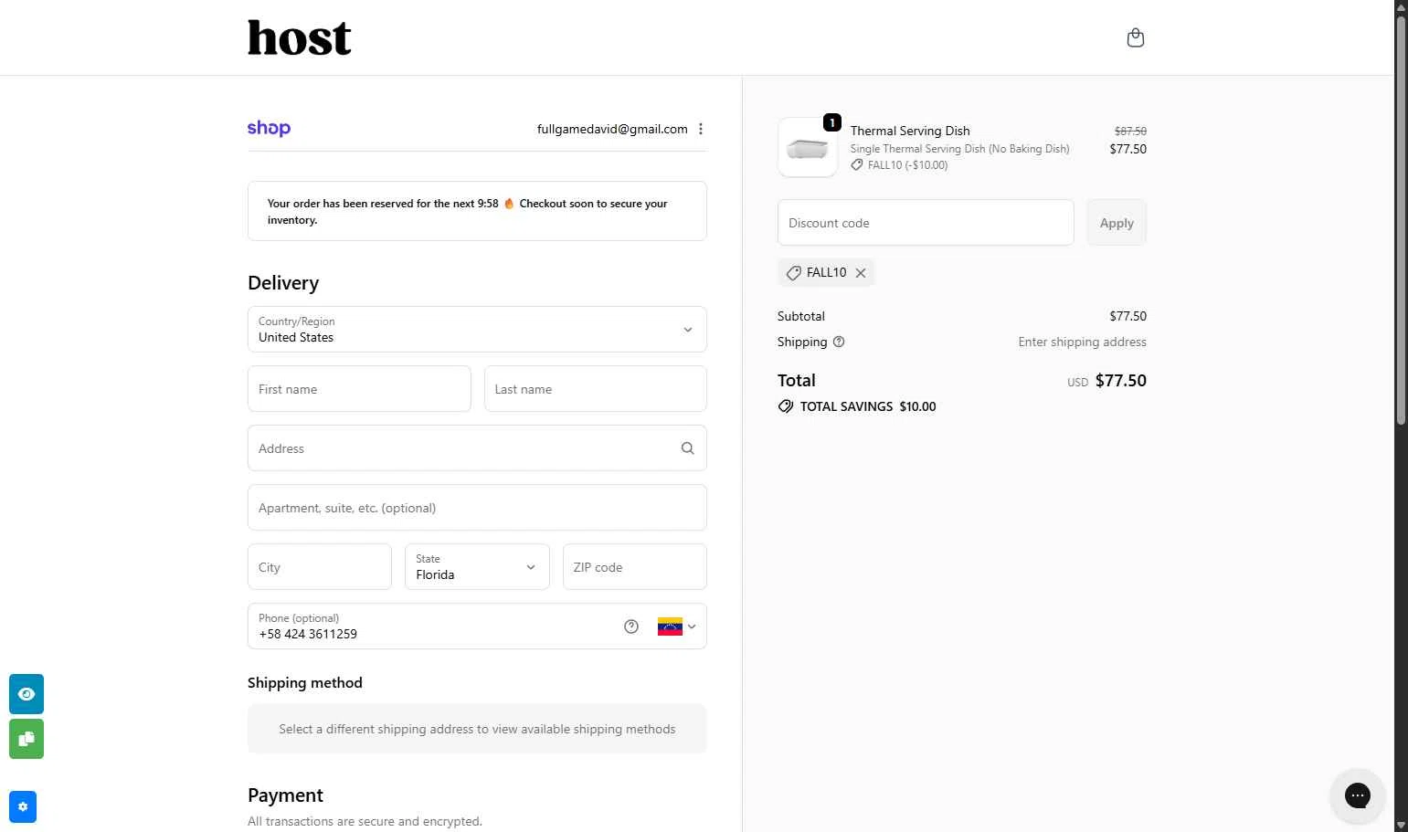 Host Modern checkout page showing Host Modern discount code box | Screenshot taken by SimplyCodes community member on Dec 23, 2025
