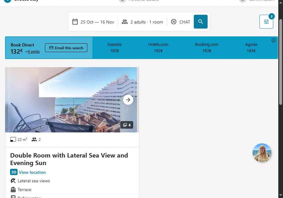 Spirit Hotel Benalmadena Beach checkout page showing Spirit Hotel Benalmadena Beach promo code box | Screenshot taken by SimplyCodes community member on Oct 2, 2025
