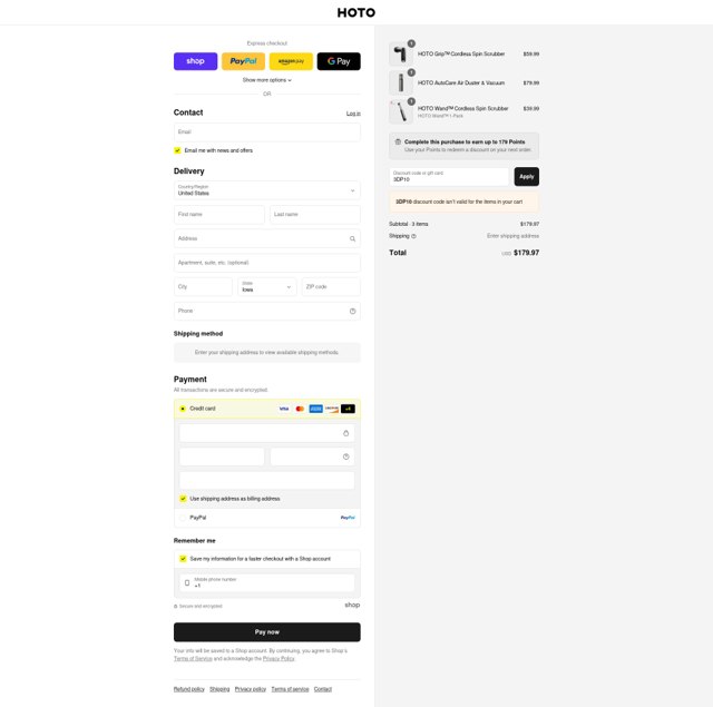 Hoto checkout page showing Hoto discount code box | Screenshot taken by SimplyCodes community member on Sep 6, 2025