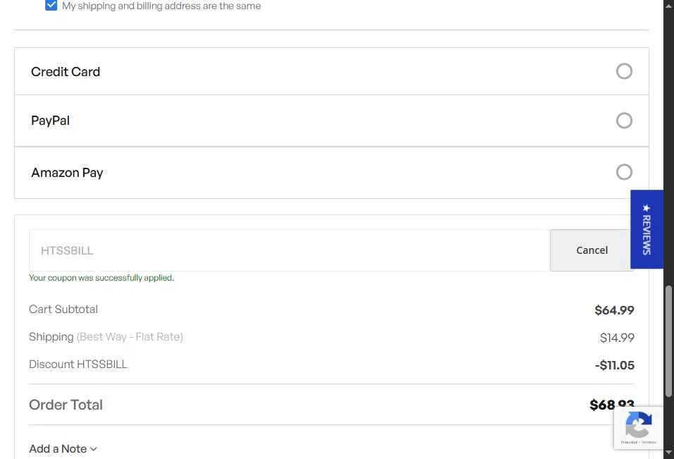 Hot Tub Spa Supplies checkout page showing Hot Tub Spa Supplies discount code box | Screenshot taken by SimplyCodes community member on Jan 6, 2026