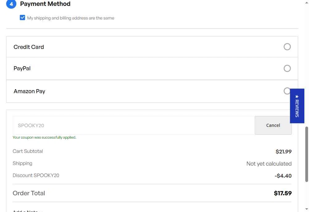Hot Tub Spa Supplies checkout page showing Hot Tub Spa Supplies discount code box | Screenshot taken by SimplyCodes community member on Nov 3, 2025