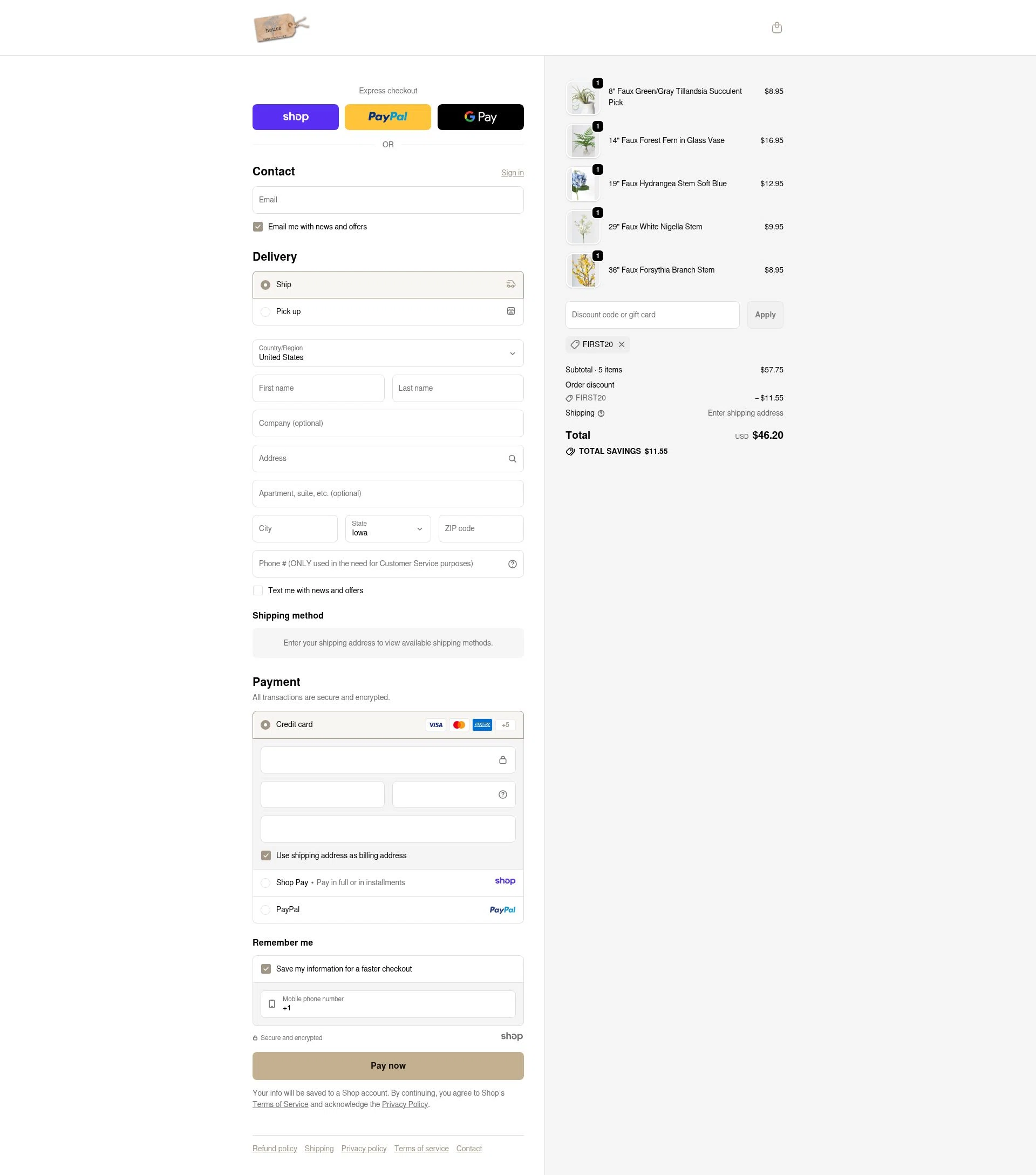 House by JSD Online checkout page showing House by JSD Online promo code box | Screenshot taken by SimplyCodes community member on Jan 5, 2026