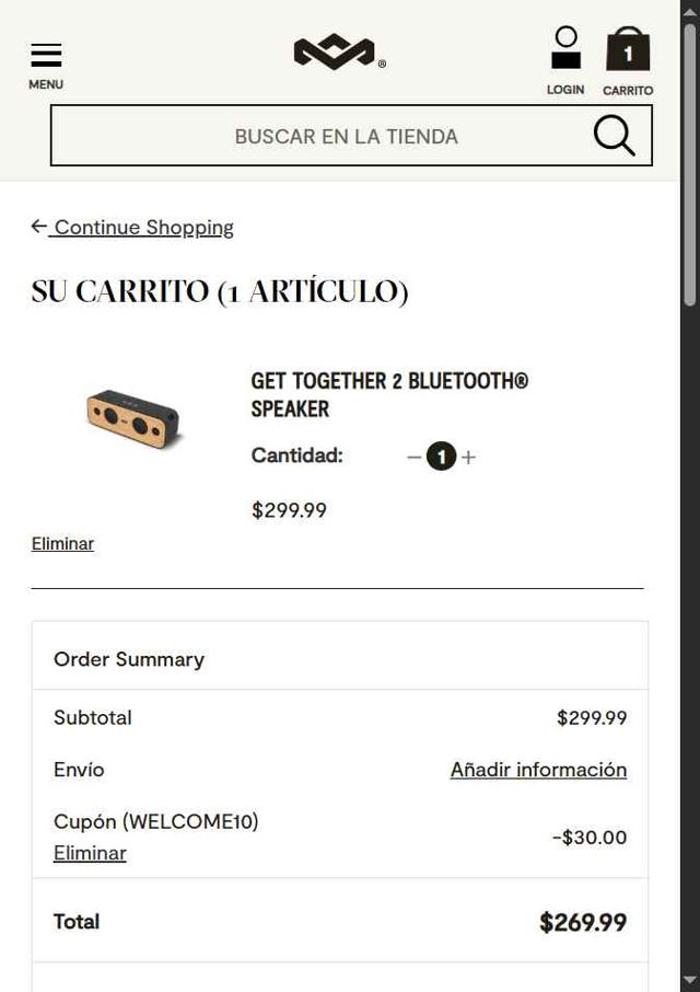 House of Marley checkout page showing House of Marley coupon code box | Screenshot taken by SimplyCodes community member on Aug 22, 2025