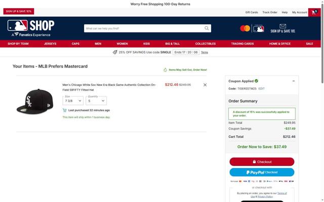 Houston Astros checkout page showing Houston Astros promo code box | Screenshot taken by SimplyCodes community member on Sep 29, 2025