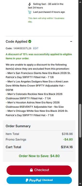Houston Astros checkout page showing Houston Astros promo code box | Screenshot taken by SimplyCodes community member on Feb 24, 2026