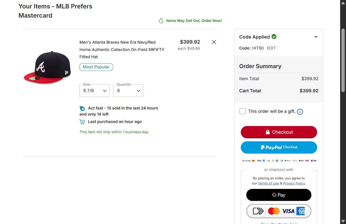 Houston Astros checkout page showing Houston Astros promo code box | Screenshot taken by SimplyCodes community member on Jan 30, 2026